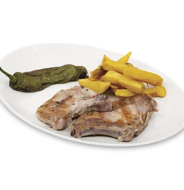 Chuletas de cerdo con patatas