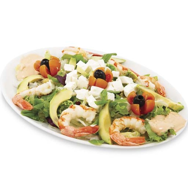 Ensalada de aguacate y langostinos
