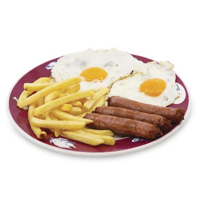 Combinado Salchichas, huevos y  patatas 