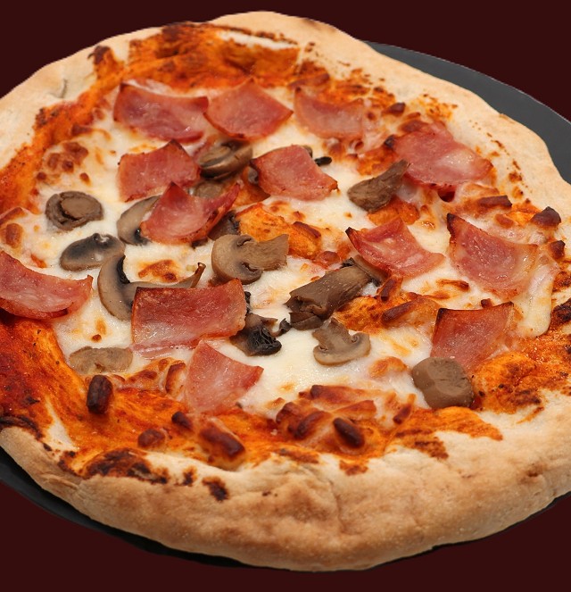 Pizza Bacon y Champiñones